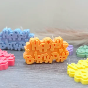 Vela Decorativa Happy Birthday Artesanal