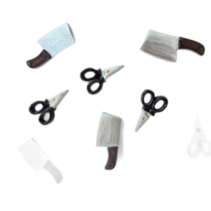 Mini Clips Cabelo Halloween  Facão/ Tesoura