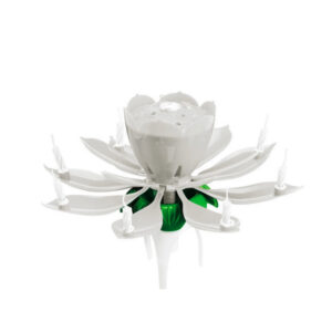 Vela Flor De Lotus Musical Branca