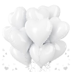 Balão Metalizado Coração Branco 18 Polegadas
