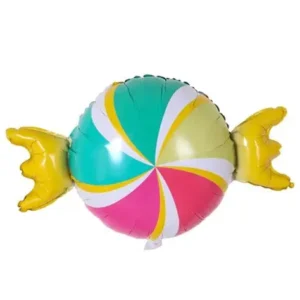 Balão Metalizado Bala Candy Colorida  48 X 68 Cm