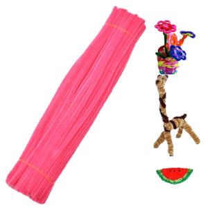 Haste De Chenille Artesanato De 6Mm Com 30Cm - Embalagem Com 100 Pecas - Rosa