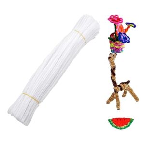 Haste De Chenille Artesanato De 6Mm Com 30Cm - Embalagem Com 100 Pecas - Branco
