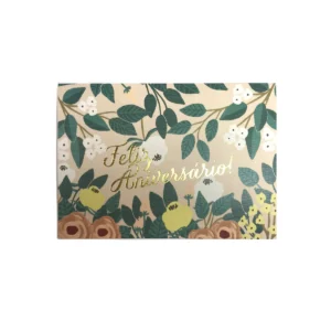 Cartão Feliz Aniversário Rosa Floral