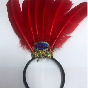 Tiara Pena Olho Grego Luxo Único Rosa Claro/ Vermelho/ Pink