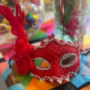 Máscara de Carnaval Luxo Palace Vermelho