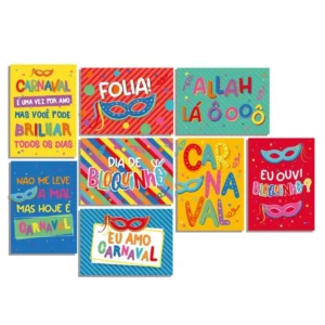 CARTAZ DECORATIVO FOLIA 8 UN 35 CM COLORIDO