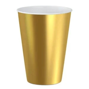 Copo de Papel Metalizado Dourado 270 ml com 10 unid