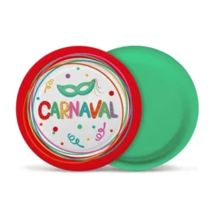 PRATO DE PAPEL CARNAVAL 8 UN 18 CM