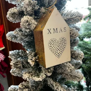 Casinha Metal 15,5x12,5 cm Porta Vela