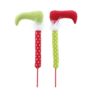 PICK DECORATIVO PERNA DE ELFO SORTIDO VERMELHO/ VERDE 42 CM