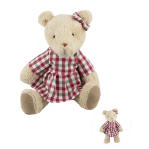 URSINHA NATALINA VESTIDO XADREZ 35CM X 23CM