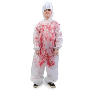 Macacão com Sangue Halloween Tam G 9-12 anos Infantil Branco