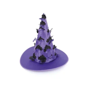 Chapéu Bruxa Morcego Halloween Roxo