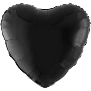 BALÃO METALIZADO CORAÇÃO 45CM 18 POLEGADAS PRETO