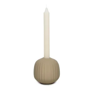 PORTA VELA DE CERÂMICA REDONDO 9X9CM NUDE