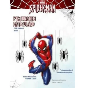 PAINEL ARTICULADO SPIDER MAN P/ PENDURAR 28X88CM