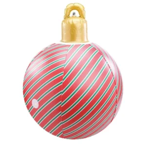 BOLA NATALINA INFLÁVEL LISTRADA 80 CM COLORIDO