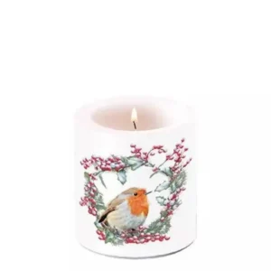 VELA DECORATIVA PÁSSARO ROBIN COROA