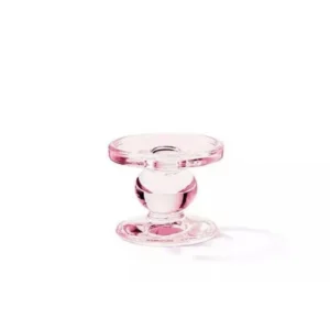 PORTA VELA DE VIDRO 7 CM ROSA