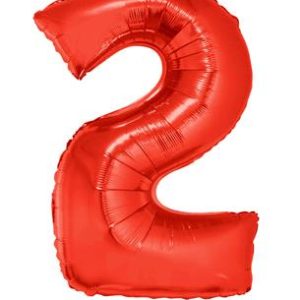 BALÃO NÚMERO 102CM N° 2 VERMELHO