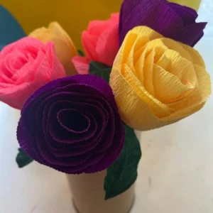 FLOR DE PAPEL CREPOM ITALIANO ROSA