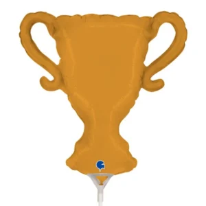 BALÃO TROFÉU 35CM NA VARETA 14 POLEGADAS DOURADO
