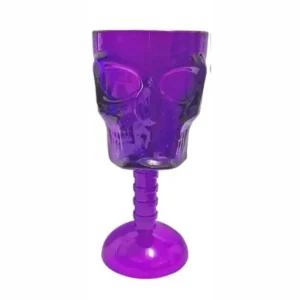 TAÇA PLÁSTICA CRÂNIO HALLOWEEN  18 CM ROXO