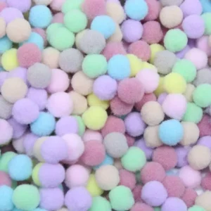 BOLAS DE TECIDO DECORATIVOS COM 100 UNID TAM P COLORIDO PASTEL