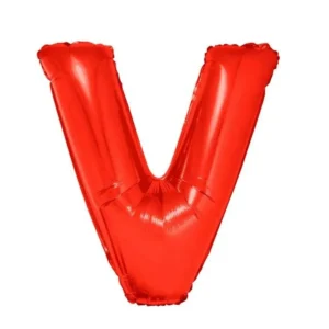 BALÃO LETRA METALIZADO 103CM LETRA V VERMELHO