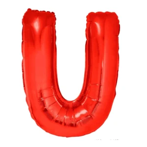 BALÃO LETRA METALIZADO 103CM LETRA U VERMELHO