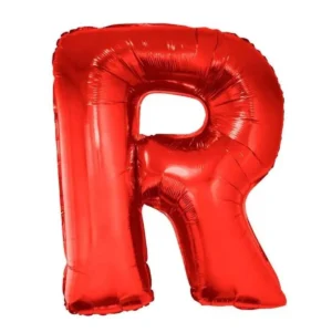 BALÃO LETRA METALIZADO 103CM LETRA R VERMELHO