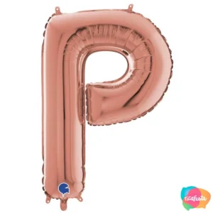 BALÃO METALIZADO 40 POLEGADAS LETRA P ROSE GOLD