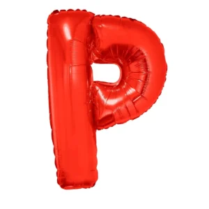 BALÃO LETRA METALIZADO 103CM LETRA P VERMELHO