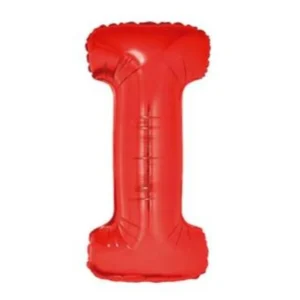 BALÃO LETRA METALIZADO 103CM LETRA I VERMELHO