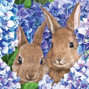 GUARDANAPO DE PAPEL HYDRANGEA BUNNIES 20 UN