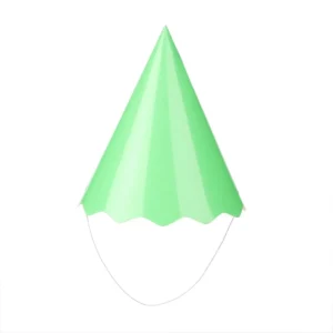 CHAPÉU DE PAPEL LISO NEON 8 UN 18 CM VERDE CLARO
