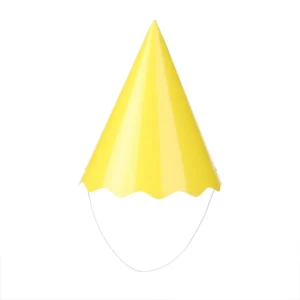 CHAPÉU DE PAPEL LISO NEON 8 UN 18 CM AMARELO