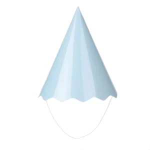 CHAPÉU DE PAPEL LISO 8 UN 18 CM AZUL CLARO
