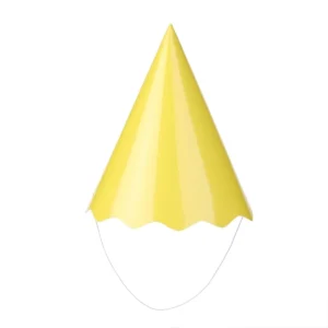 CHAPÉU DE PAPEL LISO 8 UN 18 CM AMARELO