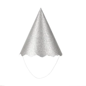 CHAPÉU DE PAPEL METALIZADO 8 UN 15 CM PRATA / CINZA