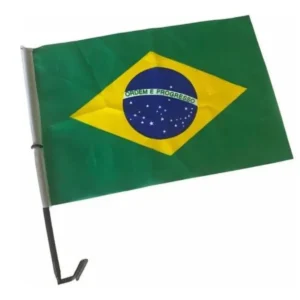 BANDEIRA BRASIL C/ HASTE P/ VIDRO DE CARRO 45 CM