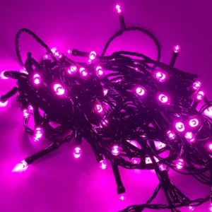Cordão de Led Verde com 100 Lâmpadas 127v 5 Metros Rosa Escuro