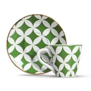 XÍCARA DE CHÁ COM PIRES DOHA 100 ML VERDE CLARO