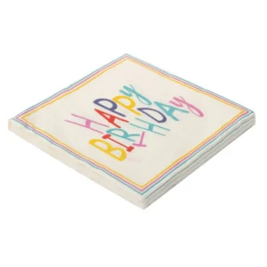 GUARDANAPO ESTAMPADO 32 CM X 32 CM HAPPY BIRTHDAY