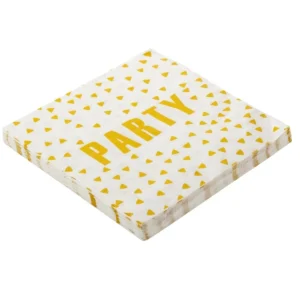 GUARDANAPO ESTAMPADO 32 CM X 32 CM PARTY DOURADO