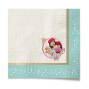 GUARDANAPO PRINCESAS DISNEY COM 20 FOLHAS  33 CM AZUL PASTEL