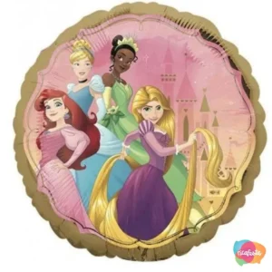 BALÃO REDONDO METALIZADO PRINCESAS  17 POLEGADAS