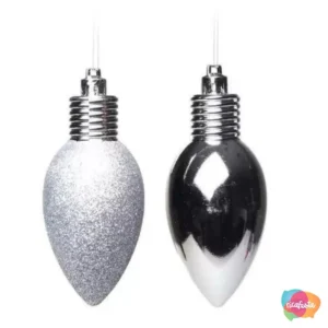 BOLA NATALINA 4UN 11 CM PRATA / CINZA