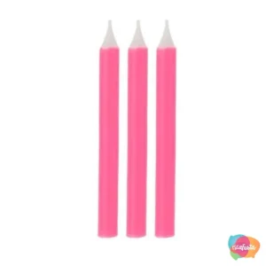VELA PALITO LISA 16 UN 6 CM ROSA PINK